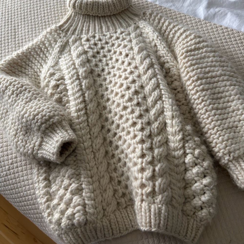 I Love Mr. Mittens NEW Cream Knit Sweater